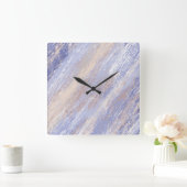 De Abstracte Blauwe en Beige Slagen van de Verf va Vierkante Klok (Huis)