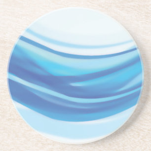DE ABSTRACTE BLAUWE WITTE DIGITALE WERVELINGEN ZANDSTEEN ONDERZETTER