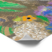 De abstracte bloemenachtergrond van Odilon Redon.  Poster (Hoek)