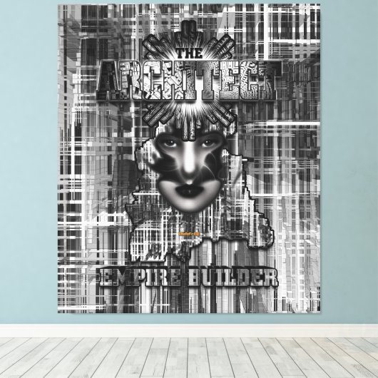 De Abstracte Digitale Kunst van de Bouwer Architec Canvas Afdruk (Insitu (Houten vloer))