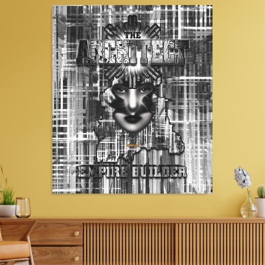 De Abstracte Digitale Kunst van de Bouwer Architec Canvas Afdruk (Insitu (Woonkamer))