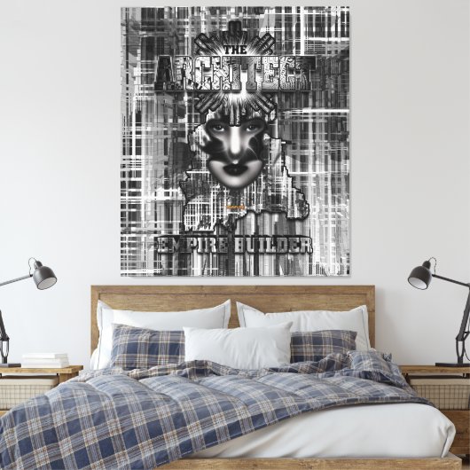 De Abstracte Digitale Kunst van de Bouwer Architec Canvas Afdruk (Insitu (Slaapkamer))