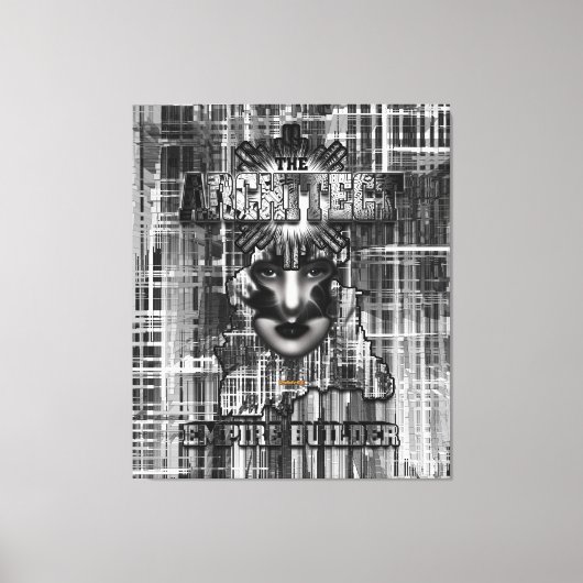 De Abstracte Digitale Kunst van de Bouwer Architec Canvas Afdruk (Voorkant)