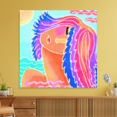 De Abstracte digitale verf op zonneschijn Canvas Afdruk (Insitu (Woonkamer))