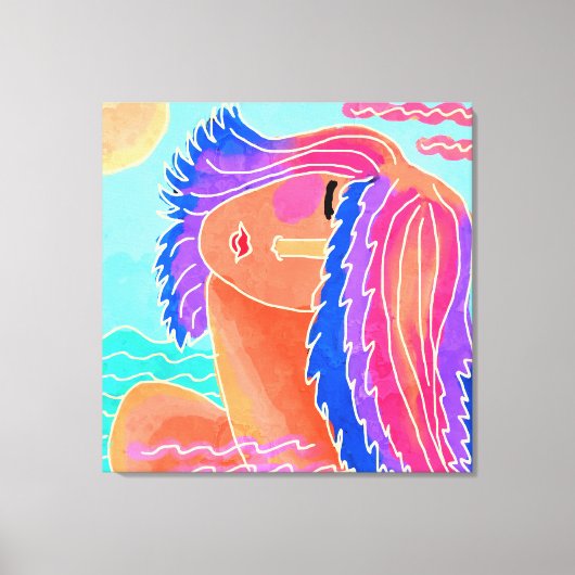 De Abstracte digitale verf op zonneschijn Canvas Afdruk (Voorkant)