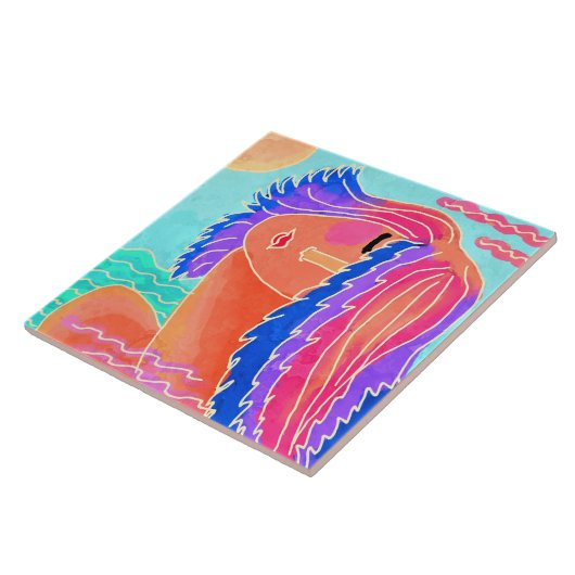 De Abstracte digitale verf op zonneschijn Tegeltje (Zijkant)