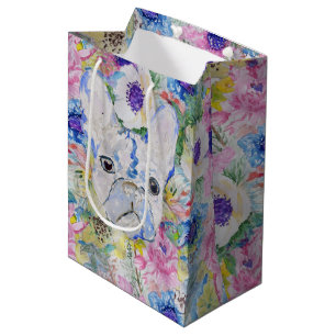 De abstracte Franse verf van de buldog Medium Cadeauzakje