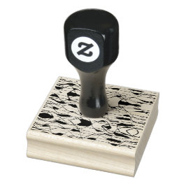 de abstracte golven rubberen stempel