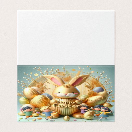 De Abstracte gouden paashaas Kaart (Buitenkant ongevouwen)
