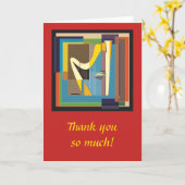 De abstracte Harp dankt u Wenskaart Kaart (Gele Bloem)