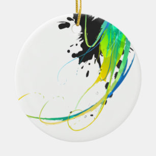 De abstracte koele waterenVerf ploetert Keramisch Ornament