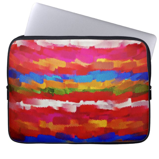 De Abstracte Kunst #17 van de Borstel van de Kleur Laptop Sleeve (Voorkant)