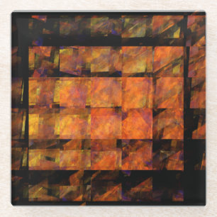 De Abstracte kunst aan de muur Glazen Onderzetter