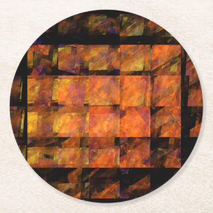 De Abstracte kunst aan de muur Ronde Kartonnen Onderzetter