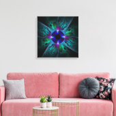 De Abstracte kunst Quad Canvas afdrukken (Insitu (Woonkamer))