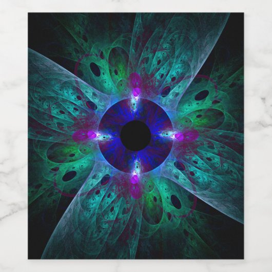 De Abstracte kunst van het oog Wijn Etiket (Enkel label)