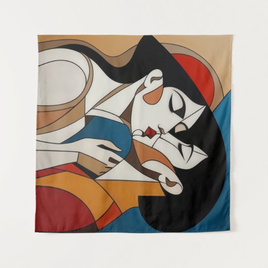 De Abstracte kus Wandkleed (Voorkant (horizontaal))