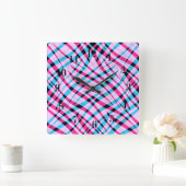 De abstracte moderne geometrische gestreepte vierkante klok (Huis)