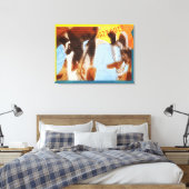 De Abstracte musici van Jazz Hots Canvas Afdruk (Insitu (Slaapkamer))