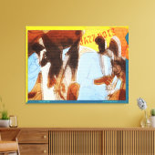 De Abstracte musici van Jazz Hots Canvas Afdruk (Insitu (Woonkamer))