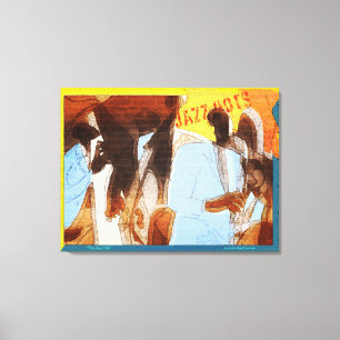 De Abstracte musici van Jazz Hots Canvas Afdruk