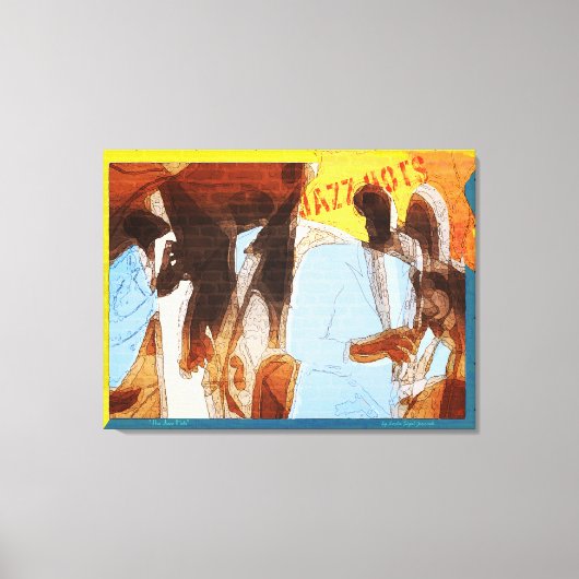 De Abstracte musici van Jazz Hots Canvas Afdruk (Voorkant)