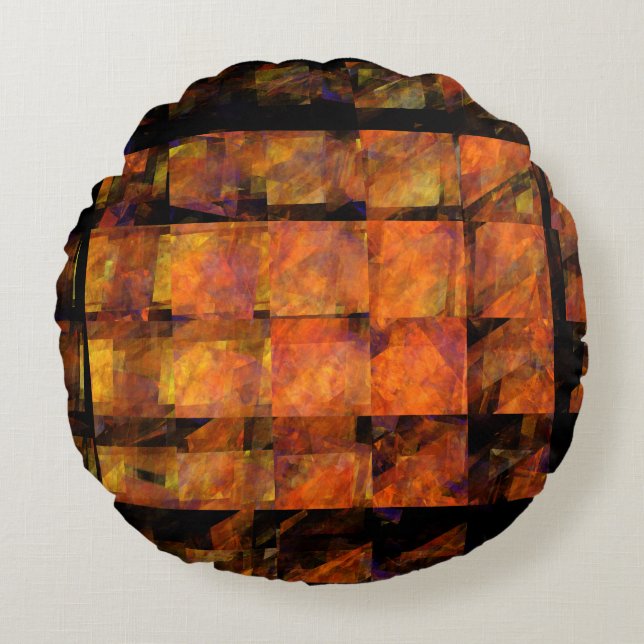 De Abstracte muur rondreis Rond Kussen (Voorkant)