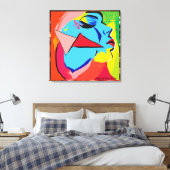 De Abstracte muze gestrekte canvasprint Canvas Afdruk (Insitu (Slaapkamer))