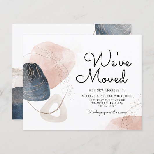 De Abstracte Nieuwe Aankondiging van de Verplaatsi (Voorkant / Achterkant)