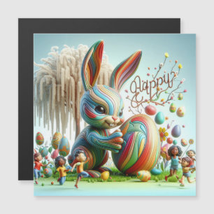 De Abstracte paashaas glimlachte