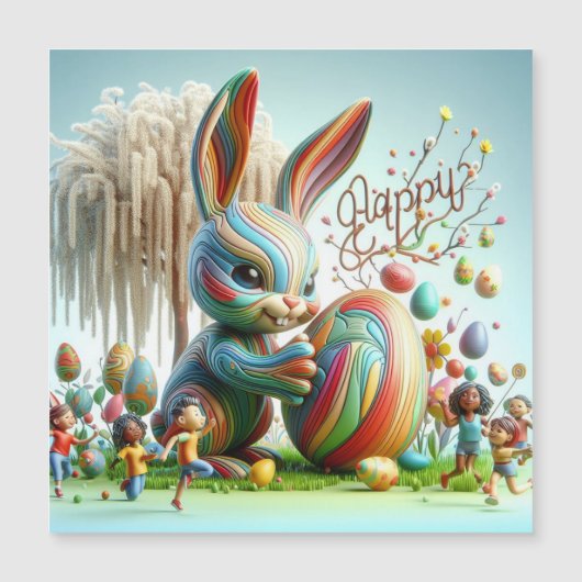 De Abstracte paashaas glimlachte (Voorkant)