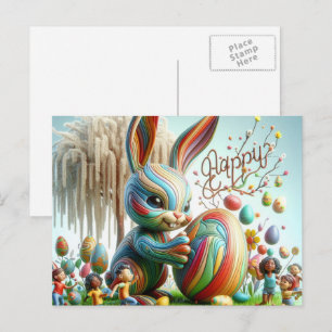 De Abstracte paashaas glimlachte Feestdagenkaart