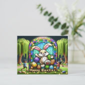 De Abstracte paashaas ideationeel Feestdagenkaart (Staand voorkant)