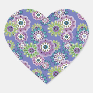 De abstracte pretcartoon bloeit bloemenkind hart sticker