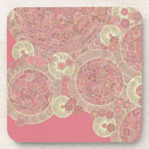 de abstracte roze patroon bloemenkleur onderzetter