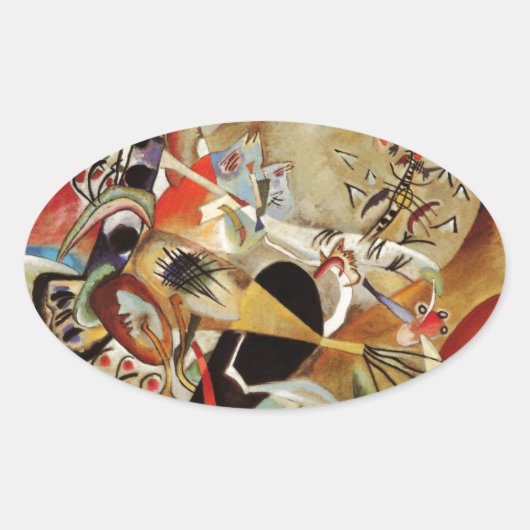 De Abstracte samenstelling van Kandinsky Ovale Sticker (Voorkant)
