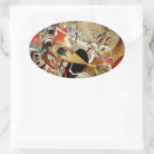 De Abstracte samenstelling van Kandinsky Ovale Sticker (Tas)