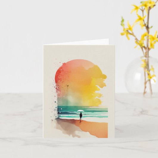 De Abstracte strand-kunst van Waves binnenlopen Kaart (Gele Bloem)