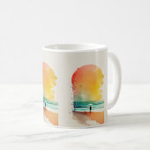 De Abstracte strand-kunst van Waves binnenlopen Koffiemok (Voorkant rechts)