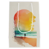 De Abstracte strand-kunst van Waves binnenlopen Medium Cadeauzakje (Achterkant)