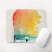 De Abstracte strand-kunst van Waves binnenlopen Muismat (Met muis)