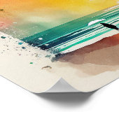 De Abstracte strand-kunst van Waves binnenlopen Poster (Hoek)