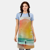 De Abstracte strand-kunst van Waves binnenlopen Schort (Gedragen)