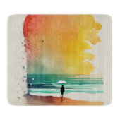 De Abstracte strand-kunst van Waves binnenlopen Snijplank (Voorkant)