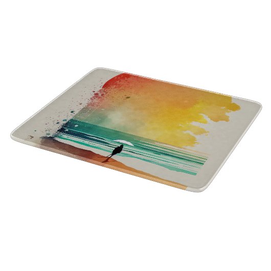 De Abstracte strand-kunst van Waves binnenlopen Snijplank (Hoek)