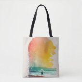 De Abstracte strand-kunst van Waves binnenlopen Tote Bag (Voorkant)
