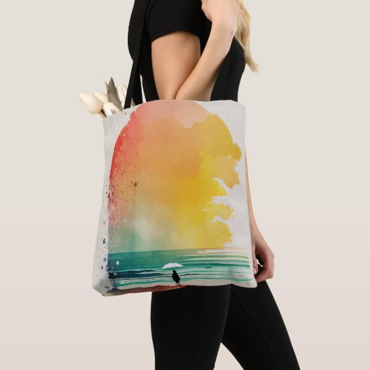 De Abstracte strand-kunst van Waves binnenlopen Tote Bag (Dichtbij)