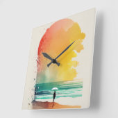 De Abstracte strand-kunst van Waves binnenlopen Vierkante Klok (Hoek)