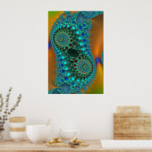 De Abstracte tandwielen met kleurrijke fractaal fi Poster (Keuken)