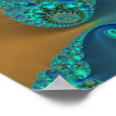 De Abstracte tandwielen met kleurrijke fractaal fi Poster (Hoek)